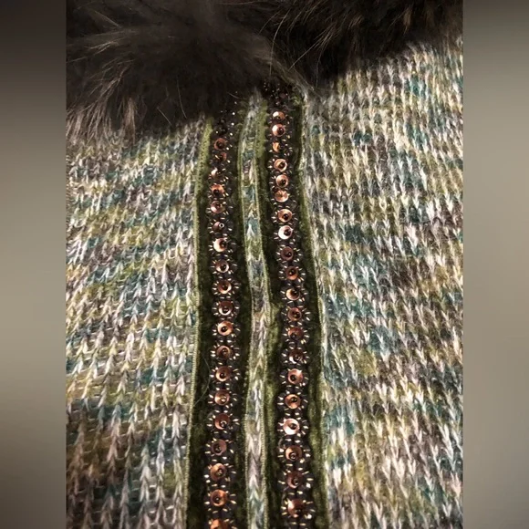 Fantazia long green sweater/coat - Picture 7 of 12